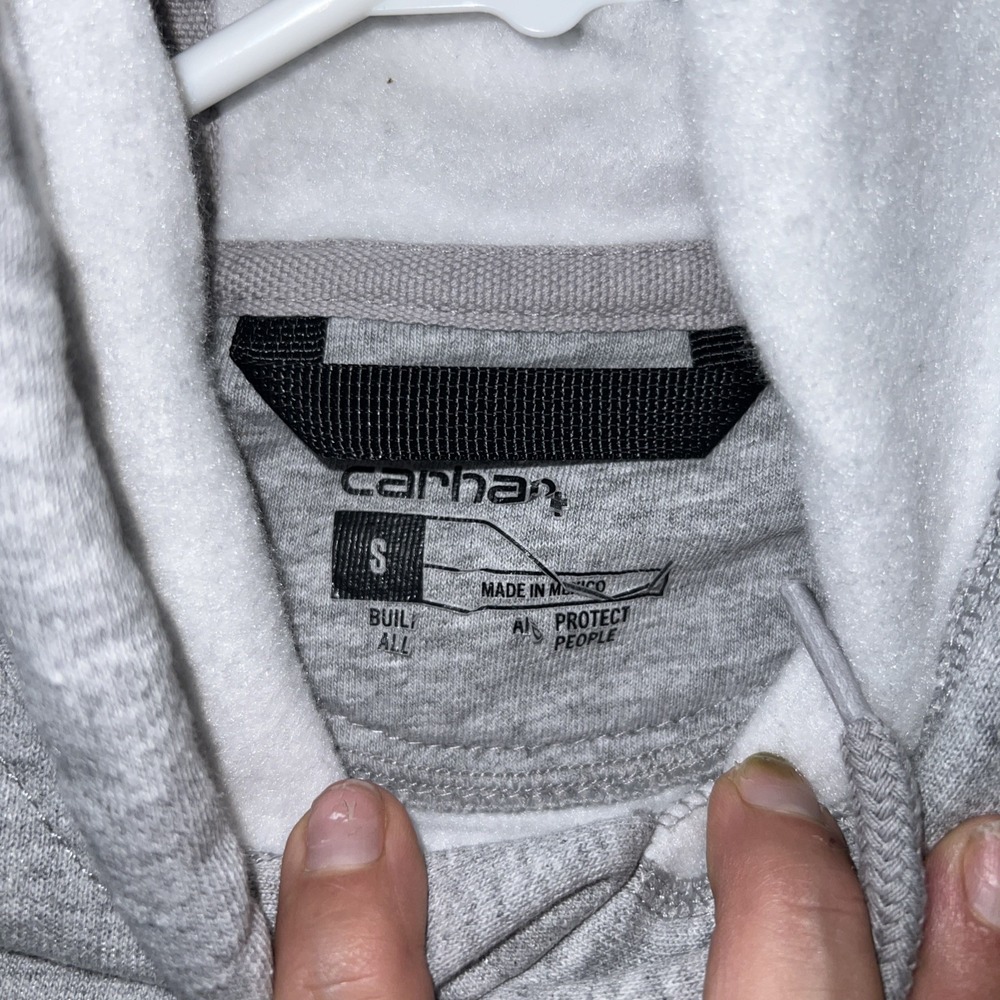 Carharrt Pouch Pocket Loose Fit Gray Men's Pullover Heavy Hoodie. Size S - Picture 7 of 8